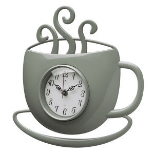 Часы настенные Рубин 3434-1024W чашка с дымком оливковый 31.5*30.5*4.5 см