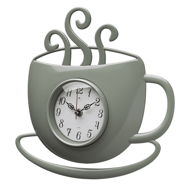 Часы настенные Рубин 3434-1024W чашка с дымком оливковый 31.5*30.5*4.5 см
