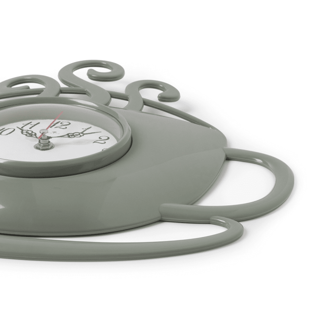 Часы настенные Рубин 3434-1024W чашка с дымком оливковый 31.5*30.5*4.5 см