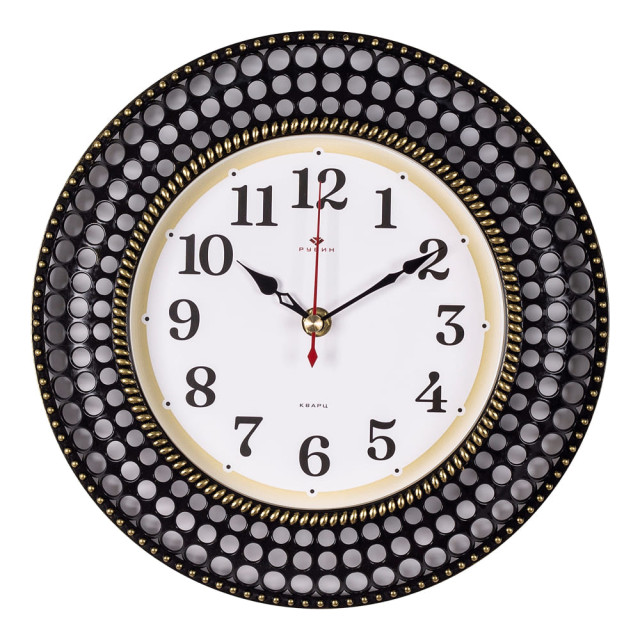 Часы настенные Рубин 2917-002 черный с золотом 29 см