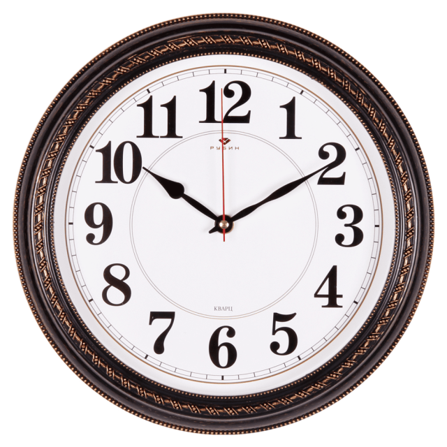 Часы настенные Рубин 2950-002 черный с бронзой 28.5 см