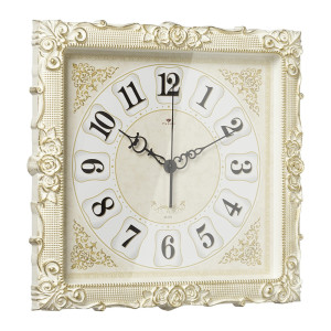 Часы настенные Рубин 3838-002 белые с золотом 38*38*5 см