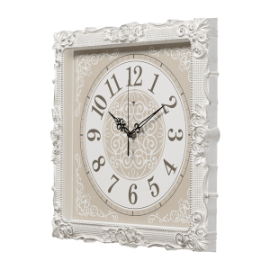Часы настенные Рубин 3838-004 белые с серебром 38*38*5 см