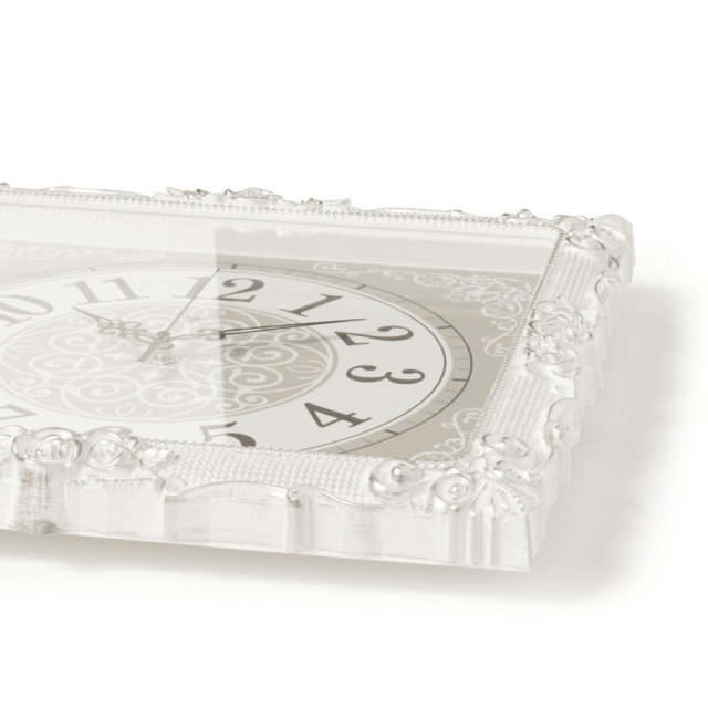 Часы настенные Рубин 3838-004 белые с серебром 38*38*5 см