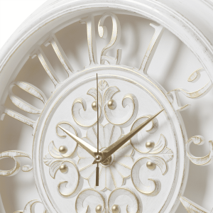 Часы настенные Рубин 3526-001 белые с золотой патиной 35 см