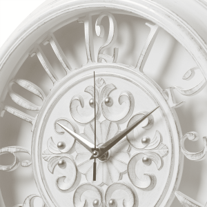Часы настенные Рубин 3526-002 белые с серебряной патиной 35 см