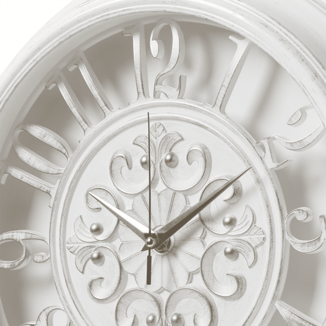Часы настенные Рубин 3526-002 белые с серебряной патиной 35 см
