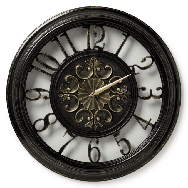 Часы настенные Рубин 3526-003 черные с патиной 35 см