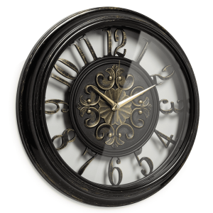 Часы настенные Рубин 3526-003 черные с патиной 35 см