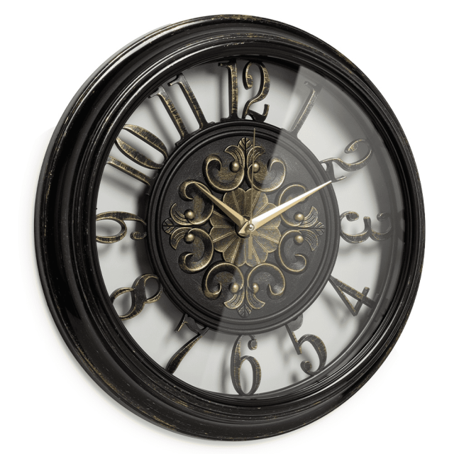 Часы настенные Рубин 3526-003 черные с патиной 35 см