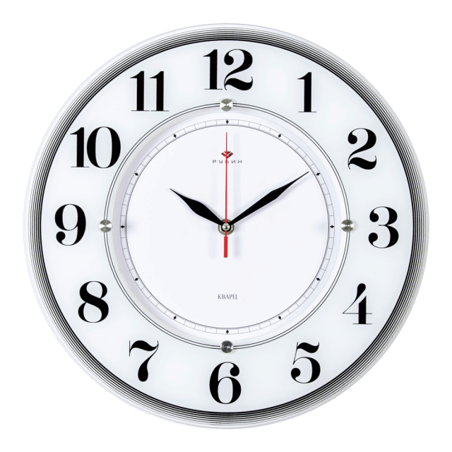 Часы настенные Рубин 3434-1024W белые 34 см