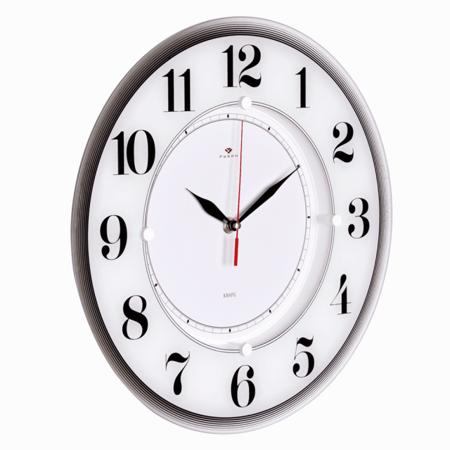 Часы настенные Рубин 3434-1024W белые 34 см