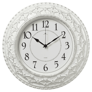 Часы настенные Рубин 3825-006 белые с серебром 37.5 см