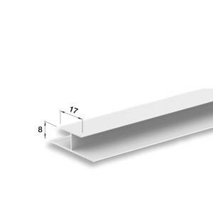 Профиль стыковочный Ideal Ламини 001-G 8 мм для панелей белый глянец 3 м