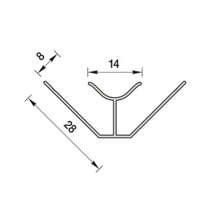 Угол внутренний Ideal Ламини 551 8 мм для панелей цемент 2.7 м