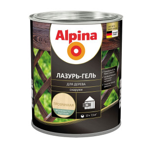 Лазурь-гель для дерева Alpina шелковисто-матовая бесцветная 2 л