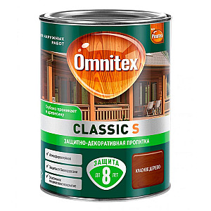 Защитно-декоративная пропитка Omnitex Classic S красное дерево 0.9 л