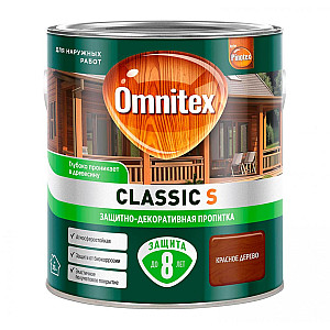Защитно-декоративная пропитка Omnitex Classic S красное дерево 2.5 л