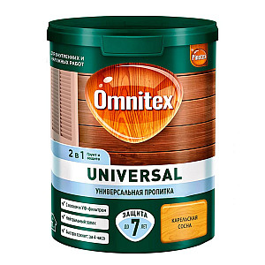 Пропитка для дерева Omnitex Universal 2 в 1 карельская сосна 0.9 л