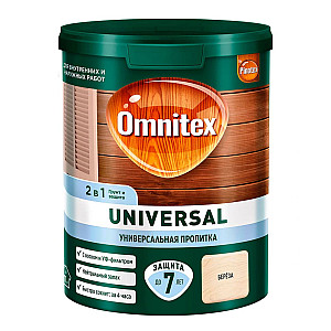Пропитка для дерева Omnitex Universal 2 в 1 береза 0.9 л
