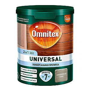 Пропитка для дерева Omnitex Universal 2 в 1 скандинавский серый 0.9 л