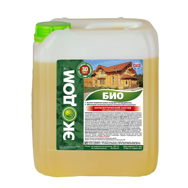 Антисептический состав Экодом Био для защиты древесины 5 л