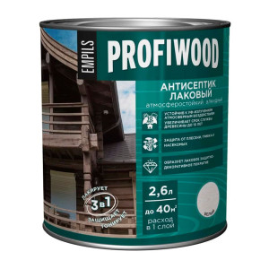 Антисептик Profiwood лаковый тонирующий белый 2.6 л