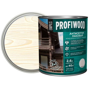Антисептик Profiwood лаковый тонирующий белый 2.6 л