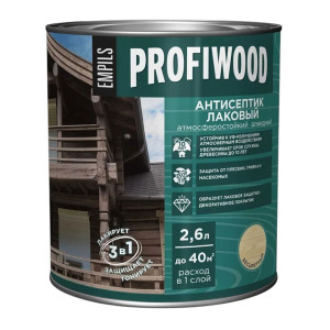 Антисептик Profiwood лаковый тонирующий бесцветный 2.6 л