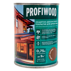 Защитно-декоративное покрытие для древесины Profiwood красное дерево 0.75 л