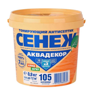 Антисептик тонирующий для древесины Сенеж Аквадекор Х2-105 калужница 0.9 кг