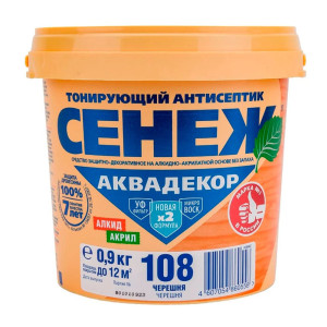 Антисептик тонирующий для древесины Сенеж Аквадекор Х2-108 черешня 0.9 кг