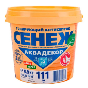 Антисептик тонирующий для древесины Сенеж Аквадекор Х2-111 тик 0.9 кг
