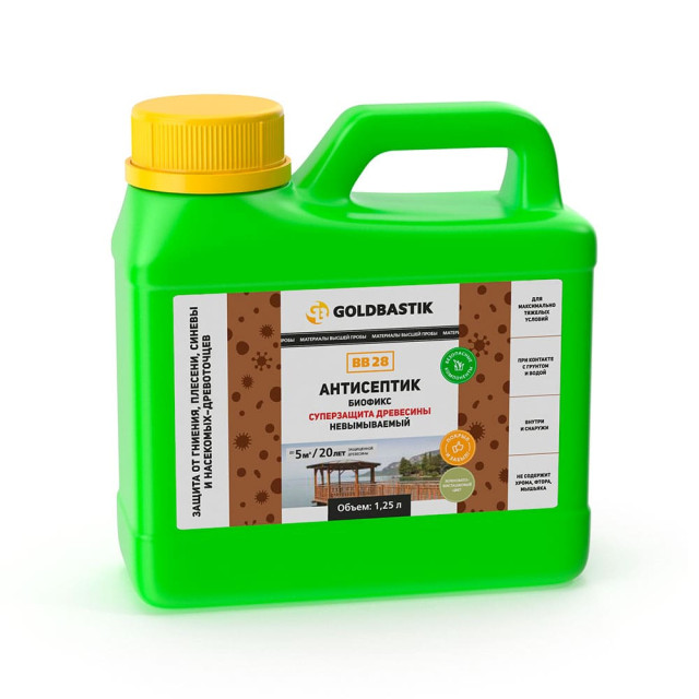 Антисептик Goldbastik Биофикс BB 28 суперзащита древесины 1.25 л