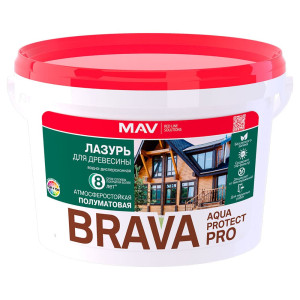 Лазурь MAV Brava Aqua Protect Pro бесцветная полуматовая 1 л