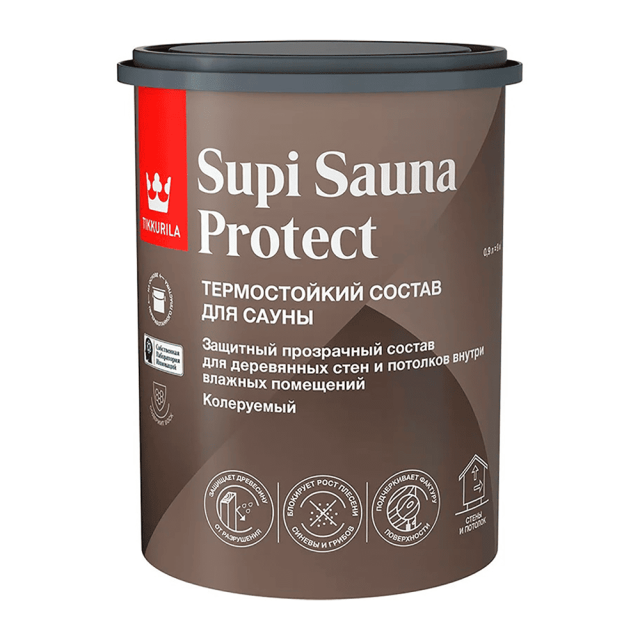Состав для сауны Tikkurila Supi Sauna Protect EP термостойкий полуматовый 0.9 л