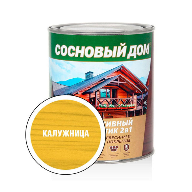 Антисептик декоративный Сосновый Дом 2 в 1 калужница 0.8 л