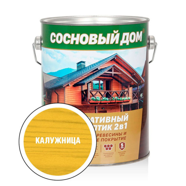 Антисептик декоративный Сосновый Дом 2 в 1 калужница 2.7 л