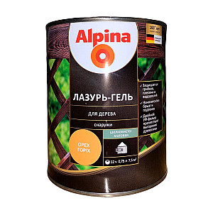 Лазурь-гель для дерева Alpina 948107438 шелковисто-матовая орех 0.75 л