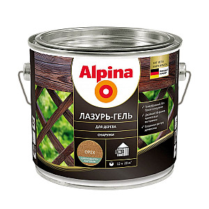 Лазурь-гель для дерева Alpina шелковисто-матовая орех 2 л