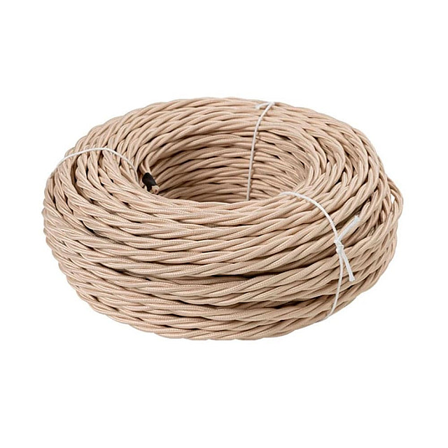 Ретро провод TDM Electric Эко SQ2801-0114 3*2.5 витой бежевый 50 м
