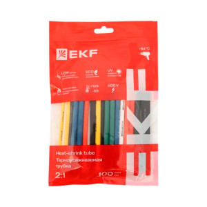 Набор термоусаживаемых трубок EKF PROxima tut-n-3-r 6 цветов по 5 шт