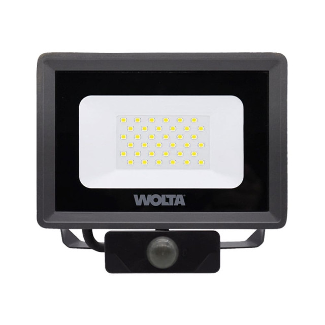 Прожектор Wolta WFL-30W/06S Led 30Вт 5700K 2700лм IP65 с датчиком серый