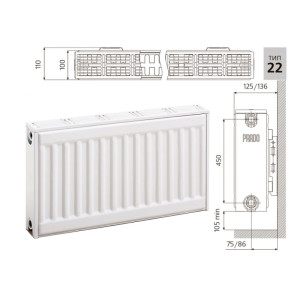 Радиатор Prado Classic 22*500*500 мм