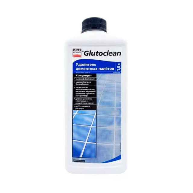 Удалитель цементных налетов Pufas Glutoclean концентрат 1 л