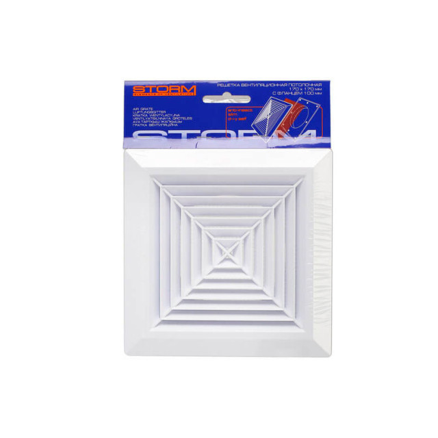 Вентрешетка Storm RP-1717-F100 потолочная 170*170 мм с фланцем 100 мм