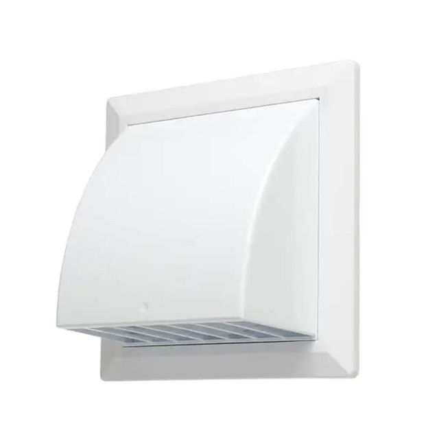 Вентрешетка Storm KF-1717-F125W фасадная 170*170 мм с обратным клапаном и фланцем 125 мм