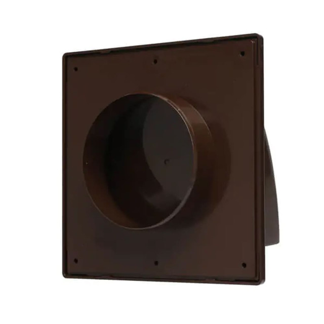 Вентрешетка Storm KF-1717-F100BR фасадная 170*170 мм с обратным клапаном и фланцем 100 мм коричневая