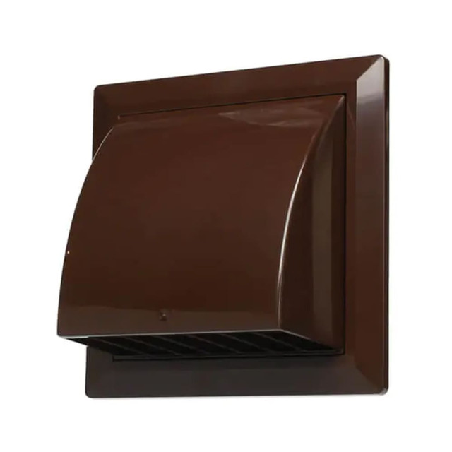 Вентрешетка Storm KF-1717-F100BR фасадная 170*170 мм с обратным клапаном и фланцем 100 мм коричневая