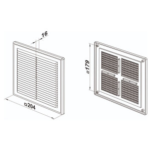 Решетка вентиляционная Zernberg Seria1 2020 204*204 мм